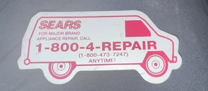 Sears Major Brand Electrodomésticos Reparación Llama al 1-800-4-REPARACIÓN Imán Años 80 Publicidad - Imagen 1 de 4