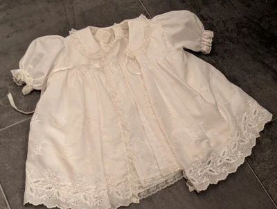 Vestido de Bautizo Madonna Vintage Años 50 Excelente Estado Conjunto de Dos Piezas Vestido Bebé Foto 1 de 4