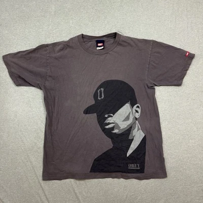 Public Enemy Obey T-shirt Men’s L Gray Minimalist  EUC Skater VTG Y2K - Image 1 of 4