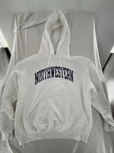 Champion Northwestern University Wildcats White Hoodie Size XL - Picture 1 of 9