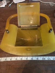 Vintage Yellow Marble Lucite Flip Top Purse - Picture 1 of 17
