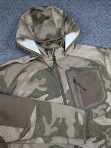 Cabelas Jacket Mens Medium Camo Merino Wool Blend Full Zip Hooded Hunting - Picture 1 of 13
