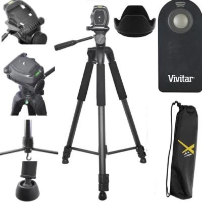 75" PRO TRIPOD + CASE + REMOTE CONTROL +67MM LENS HOOD FOR NIKON COOLPIX P900 - Image 1 of 4