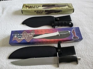Frost Cutlery 15" Operation Freedom Fighting/14" Survival Bowie Knives w/Sheaths - Picture 1 of 7