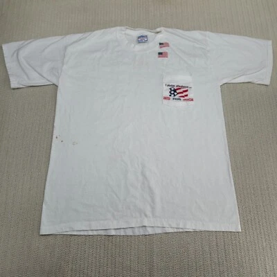Camisa De Colección Todo Deportiva Para Hombre Extra Grande Blanca Bandera Patriótica Hecha en EE. UU. Foto 1 de 4