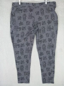 Torrid Womens Size 3 38x28 Gray Elastic Waist Cat Print Soft Stretchy Pants - Picture 1 of 5