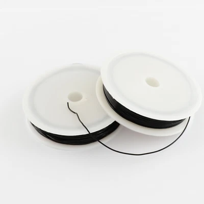 Elastic Stretchy Beading Thread Cord Bracelet String For Jewellery Black 1mm - Image 1 of 2