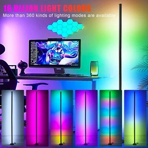LUXCEO 165cm RGB Led Corner Floor Light Mood Lamp APP Control Atmosphere Lights - Picture 1 of 8