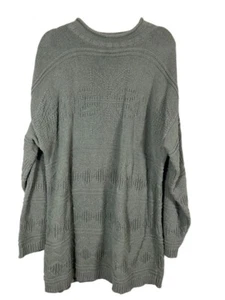Basic Editions Sweater Men 2X Green Crew Snowflake Winter Neutral Retro Y2K 80s - Picture 1 of 12