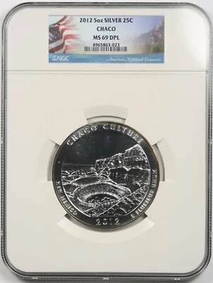 2012 5 oz Silver Chaco 25C MS 69 DPL NGC America The Beautiful ATB - Image 1 of 4