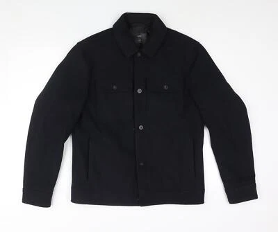 Marks and Spencer Mens Blue Pea Coat Size M Button - Image 1 of 4