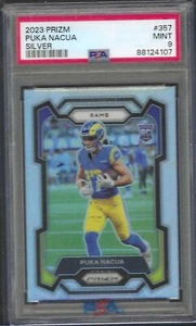 PUKA NACUA 2023 PANINI PRIZM SILVER PRIZM ROOKIE RC #357 PSA 9 MINT - Picture 1 of 2