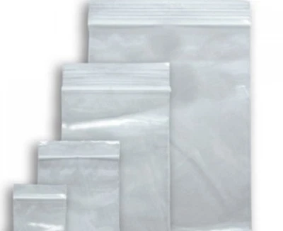 Grip Seal Small Plasti Bags Resealable Press Seal Poly Clear Zip Lock Baggy 100