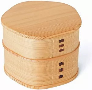 Made in Japan 2-Stage Wooden Lunch Box Bento Magewappa Plum Flower High Quality - Picture 1 of 6