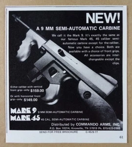 1977 Commando Arms Mark 9 9mm Carbine vintage print ad - Bild 1 von 1