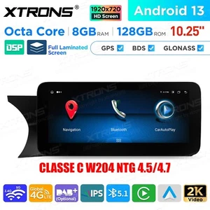 AUTORADIO ANDROID STEREO AUTO MERCEDES CLASSE C W204 2011-2014 WIFI NTG 4.5/4.7 - Foto 1 di 14