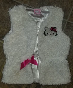 Hello Kitty White Faux Beautiful Fur Vest - Kids Girls Size M/L & M/G - Picture 1 of 6
