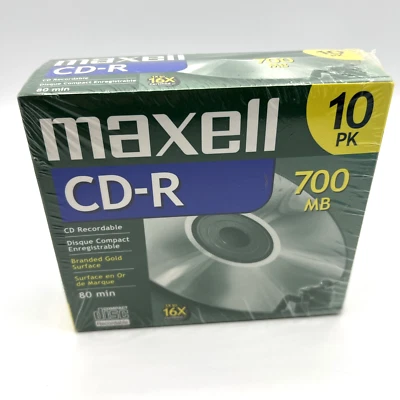 Maxell CD-R Compact Disc 700 MB 80 MIN 10 Pack Sealed - Image 1 of 3