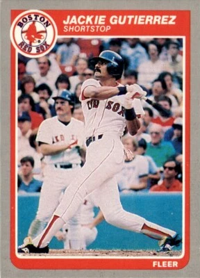 1985 Fleer Jackie Gutierrez Rookie . Boston Red Sox #160 - Image 1 of 2
