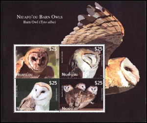 TONGA NIUAFO 'OU CE5 - Barn Owl "Tyto alba" S/S (pb86270) - Picture 1 of 1