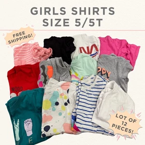 Lot of 12 Girls’ Size 5T Shirts – Cat & Jack, NASA, Trolls | Play Clothes Bundle - Picture 1 of 16