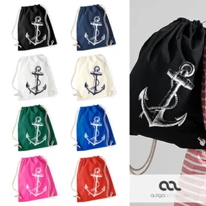 Turnbeutel Anker Hipster Beutel Tasche Anchor Jutebeutel Beuteltasche Drawstring - Bild 1 von 10