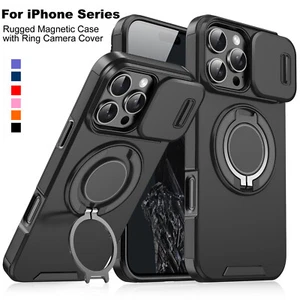 Rugged Magnetic Case For iPhone 16 Pro Max 15 14 13 12 11 with Ring Camera Cover - Picture 1 of 18