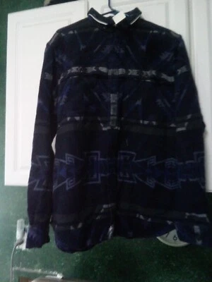 Рубашка Polo Ralph Lauren размер X Large синий фланелевый маяк ацтекский тяжелый вестерн - Изображение 1 из 4