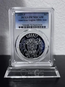 2019-P Silver Dollar Proof American Legion 100th Ann. PCGS PR70DCAM PF70 2019 P - Picture 1 of 4