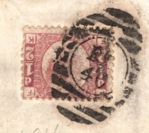 GB QV Bantam Halfpenny SG.48 ½d RARE LONDON *EC/46* NUMERAL Piece Used XRED156 - Picture 1 of 6