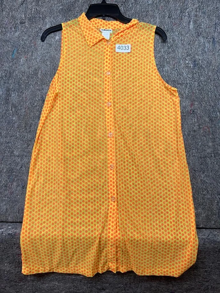 La Blanca Swim Cover Up tank Shirt semi sheer Yellow Orange beach L Made In USA - Image 1 of 4
