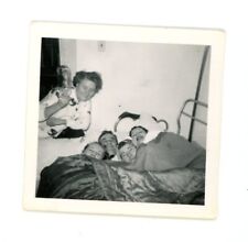 Playful photo Group of adults in bed together -  Vintage snapshot photo