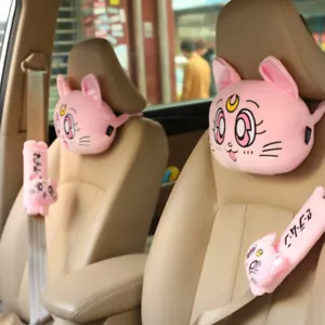 Sailor Moon Luna Neck Pillow Shoulder Pads Car Seat Belt Set Cartoon Decoration - Picture 1 of 10