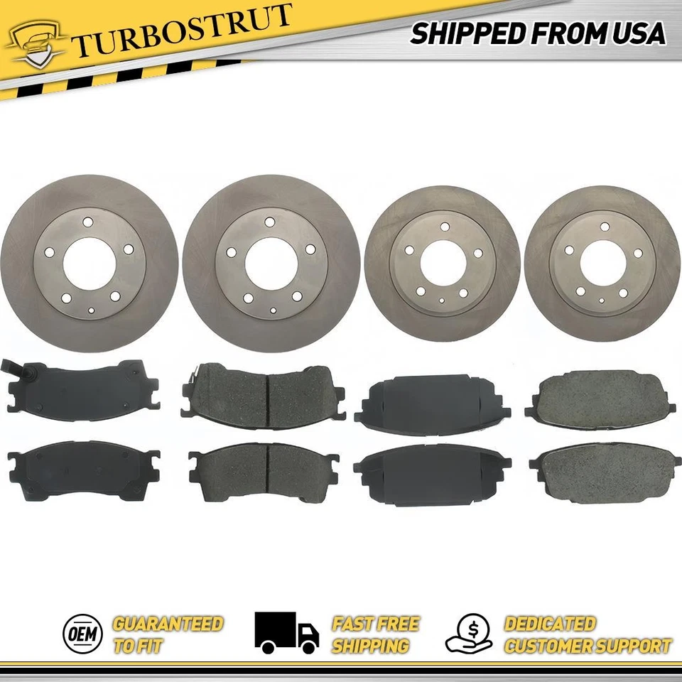 Комплект передних и задних оригинальных тормозных дисков тормозных колодок для Mazda Protege 2,0 л 2001-2003 годов выпуска - Изображение 1 из 2