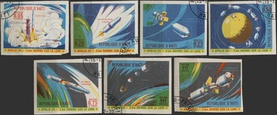 Haiti 1970 #639x~639Ox 5c-1.50g, Space Exploration, imperf, used - Image 1 of 4