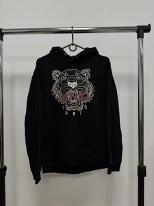 Kenzo Paris Tiger Black Hoodie Embroidered Logo Men’s M Size - Picture 1 of 6