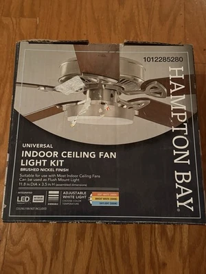 Hampton Bay LED Universal Ceiling Fan Light Kit - LK2418 - Brushed Nickel - Image 1 of 3
