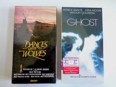Lot 2 VHS Tapes Dances with Wolves and Ghost, Academy Award Winners - Sealed - Image 1 of 4
