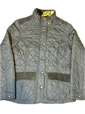 Joules Quilted Jacket Khaki Green Women’s 12 Floral Lining Padded Coa - Image 1 of 4