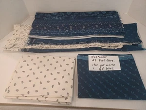 Quilten Stoff 24 Fat Quarters 1,75 Yards weiß 1 Yard blau entsprechende Farbe - Bild 1 von 5