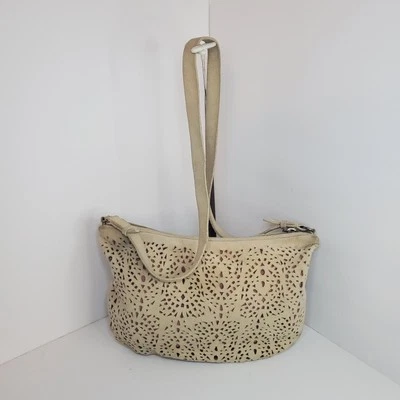 Bolso de Hombro American Eagle Gamuza Beige Recorte Sluchy Hippie Boho Verano Foto 1 de 4