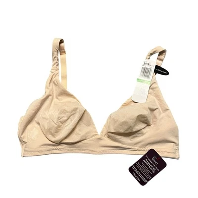 Felina Womens Blissful Comfort Bra Bralette Wireless Beige L/XL Adjustable - Image 1 of 4
