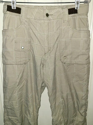 Orage ski snowboard snow pants, tan & white houndstooth pattern, ladies' size 4 - Image 1 of 4