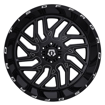 1 TIS 26x14 8X170 -83 544BM Gloss Black Milled Wheel Rim - Image 1 of 4