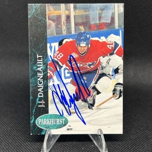 J.J Daigneault Montreal Canadiens 1992 Parkhurst #324- Autographed Hockey Cards - Picture 1 of 7