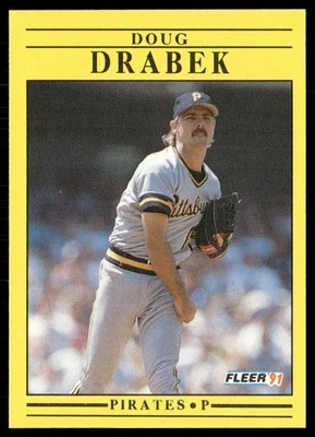 Doug Drabek 1991 Fleer #36a Pittsburgh Pirates - Image 1 of 2