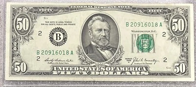 1969 New York $50 Dollar Bill Fr. 2115-B FRN B20916018A 50BL84 - Image 1 of 2