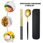 Cutlery Suit With Storage Box Chopstick Fork Spoon Travel Tableware Set; G4K0