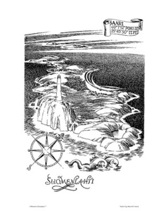 Moomin Poster The Gulf of Finland 24 x 30 cm Black and White - Picture 1 of 1