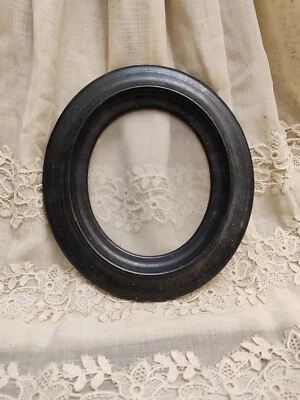 Rare Cadre Médaillon Ancien En Bois Noir - Photo 1/4